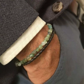 Bracelet Homme double cordon pierres a...