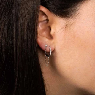 Boucles d'oreilles Or Blanc et Diamant...