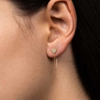 Boucle d'oreille "Coeur"  Or Jaune