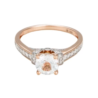 Bague "Capucine" Or rose et Topaze