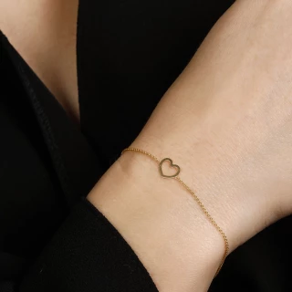 Bracelet femme en or jaune "CŒUR JOLI"