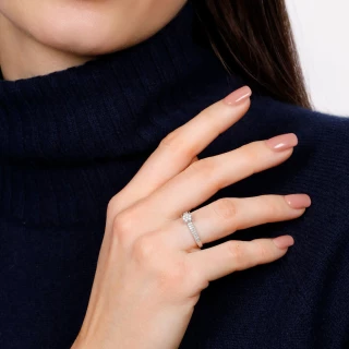 Bague "Cécile" Or blanc et Diamant