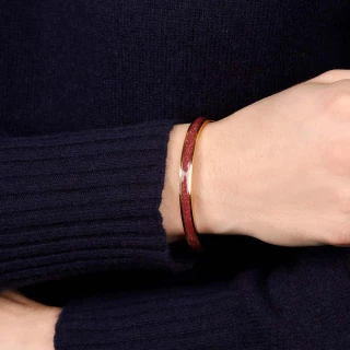 Bracelet Jonc ANTIQUA émail rose finit...