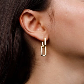 Boucles d'Oreilles Rosefield "Dual Hoo...