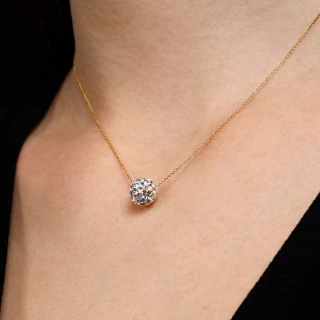 Collier Or Jaune et oxydes de zirconiu...