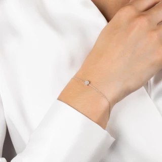 Bracelet Or Blanc et Diamants 0,05 car...