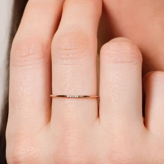Bague "Destin Radieux" Or rose et Diam...