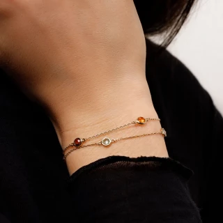 Bracelet Or Jaune 375/1000 et Pierres...