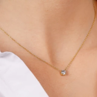 Collier Or Jaune et Diamant