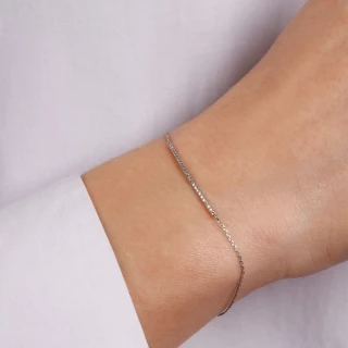 Bracelet chaine Or Blanc et Diamants 0...
