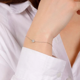 Bracelet chaine Or Blanc "A LA FOLIE,...