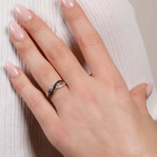 Bague " Giselle" Or blanc et Diamant