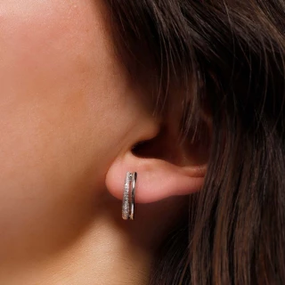 Boucles d'oreilles "Louna" Or blanc et...