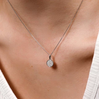 Pendentif Or Blanc 375 et Diamants