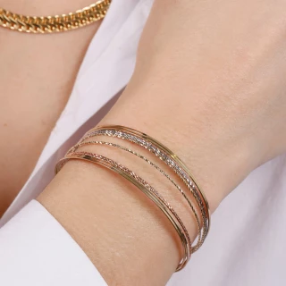 Bracelet " Fabiola" Or Tricolore