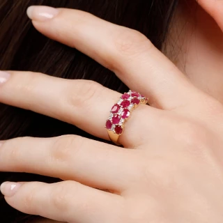 Bague "Jade" Or jaune et Rubis