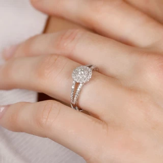 Bague "Léonore" Or blanc et Diamant