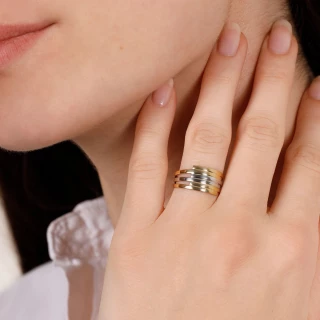 Bague "Confidence" Or bicolore