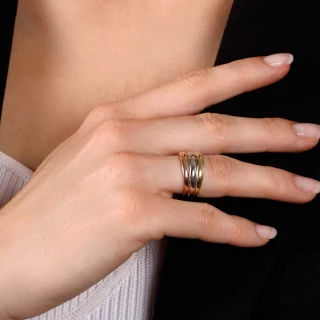 Bague "Abysse" Or tricolore