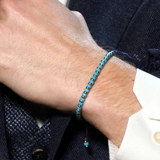 Bracelet Homme en perles bleues "Elyro...