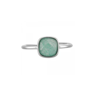 Bague "Arcadia" Amazonite verte Laiton