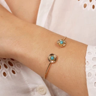 Bracelet "Bali" doré et Turquoise