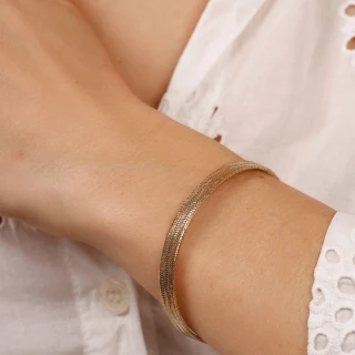 Bracelet "Maille tissée" Or Jaune 375/...