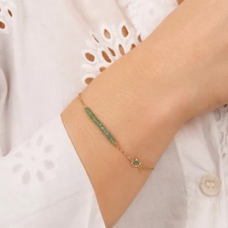 Bracelet "Ondélys" Aventurine verte La...