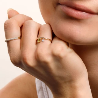 Bague "Étincelle" Or jaune