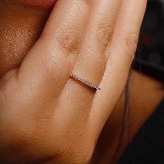 Bague " Axelle" Or blanc et Diamant