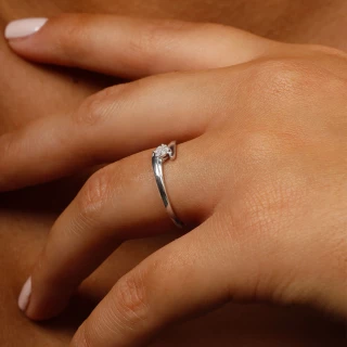 Bague "Tess" Or blanc et Diamant