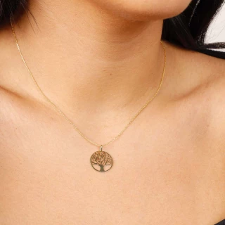 Pendentif arbre médaille Or Jaune