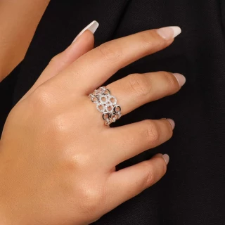 Bague " Eléonore" Or blanc et Diamant