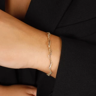 Bracelet "Beau Feuillage" Or bicolore