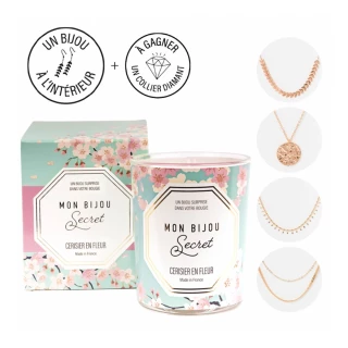 Bougie bijou CERISIER Collier doré