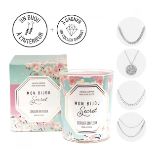 Bougie bijou CERISIER Collier argenté