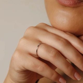Bague " Marinette" Or blanc et Diamant