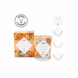 Bougie Bijou MIEL Collier argenté