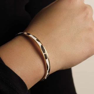 Bracelet Jonc OPALIS émail marron fini...