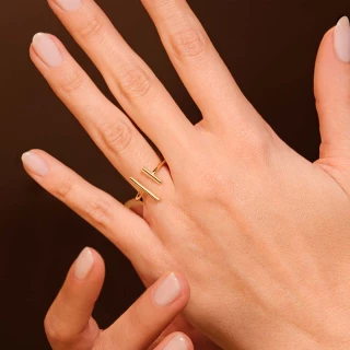 Bague "Aether" Argent 925 / 1000 doré