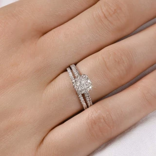 Bague "Affective" Or blanc et Diamant