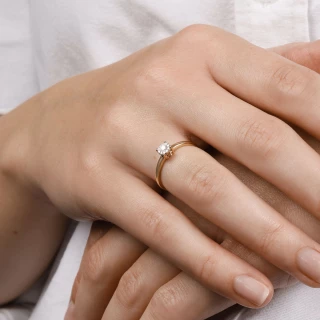 Bague " Grâce" Or jaune et Diamant