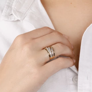 Bague "Sybille" Or jaune et Diamant