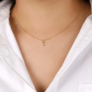 Collier Or Jaune 375/1000  "Clef du Ca...