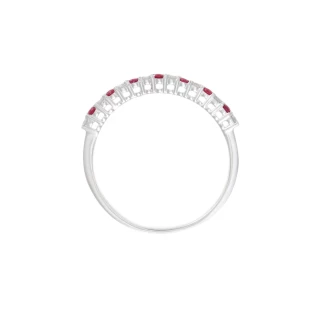 Bague "Amicale" Or blanc et Rubis