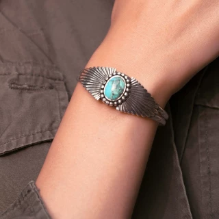 Bracelet "Moriche" Argent et Turquoise