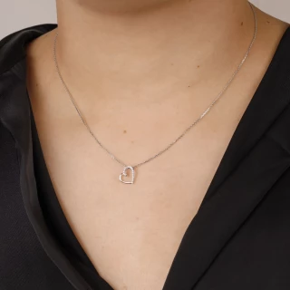 Pendentif "Coeur Précieux" Or blanc et...