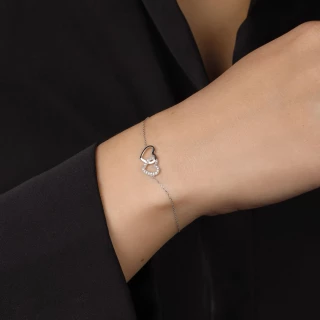 Bracelet "Coralie" Or blanc et Diamant
