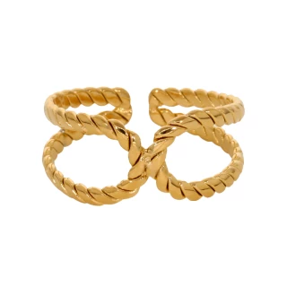 Bague ajustable "genevieve" acier inox...