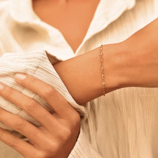 Bracelet "rosa" acier inoxydable